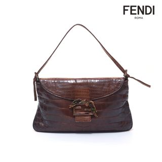 フェンディ FENDI クロコダイル ラインストーン バケット ハンドバッグ