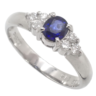 ノーブランドリング・指輪 サファイヤ ダイヤモンドリング Pt900プラチナ シルバー銀 ブルー青 40802059953(リング(指輪))