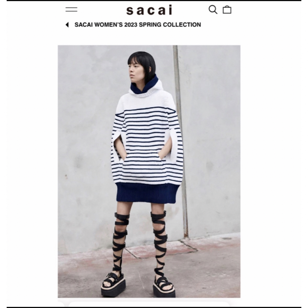 sacai Horizontal Stripe Knit Cape