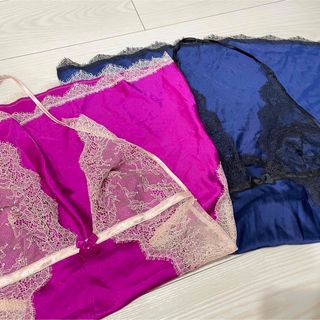 ヴィクトリアズシークレット(Victoria's Secret)の【セット】ヴィクトリアズシークレット　サテン　レース　ネグリジェ　ナイトドレス(ルームウェア)