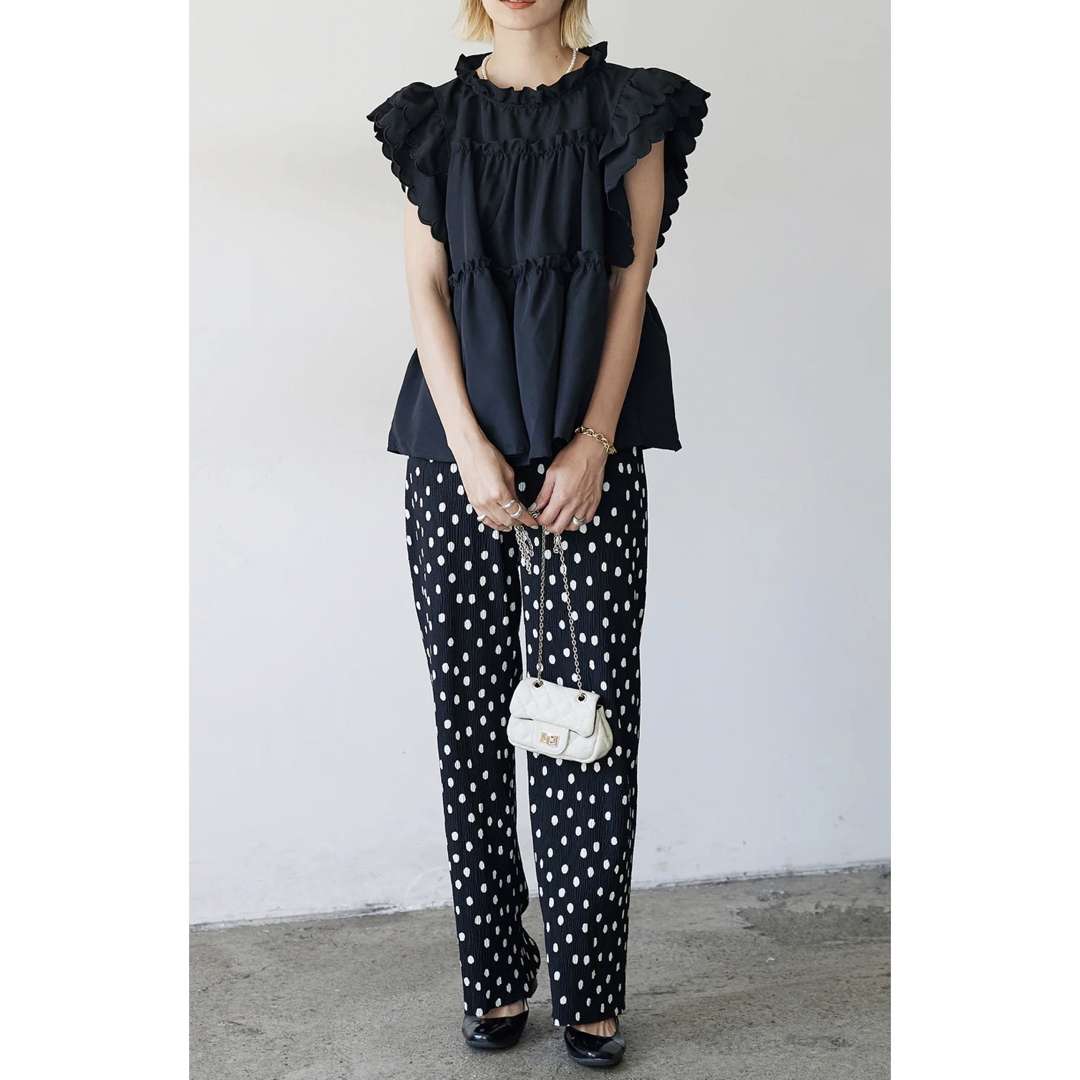 限定❗️大人気❗️完売品❗️再再入荷❣️美脚ドットリラックスパンツ frene 3