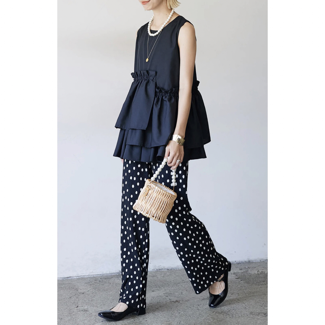 限定❗️大人気❗️完売品❗️再再入荷❣️美脚ドットリラックスパンツ frene 5