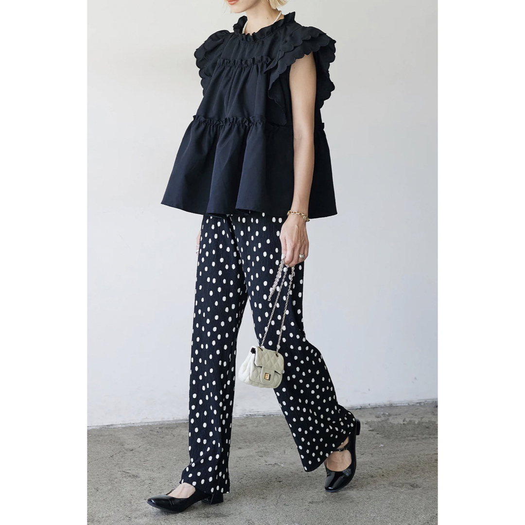 限定❗️大人気❗️完売品❗️再再入荷❣️美脚ドットリラックスパンツ frene 4