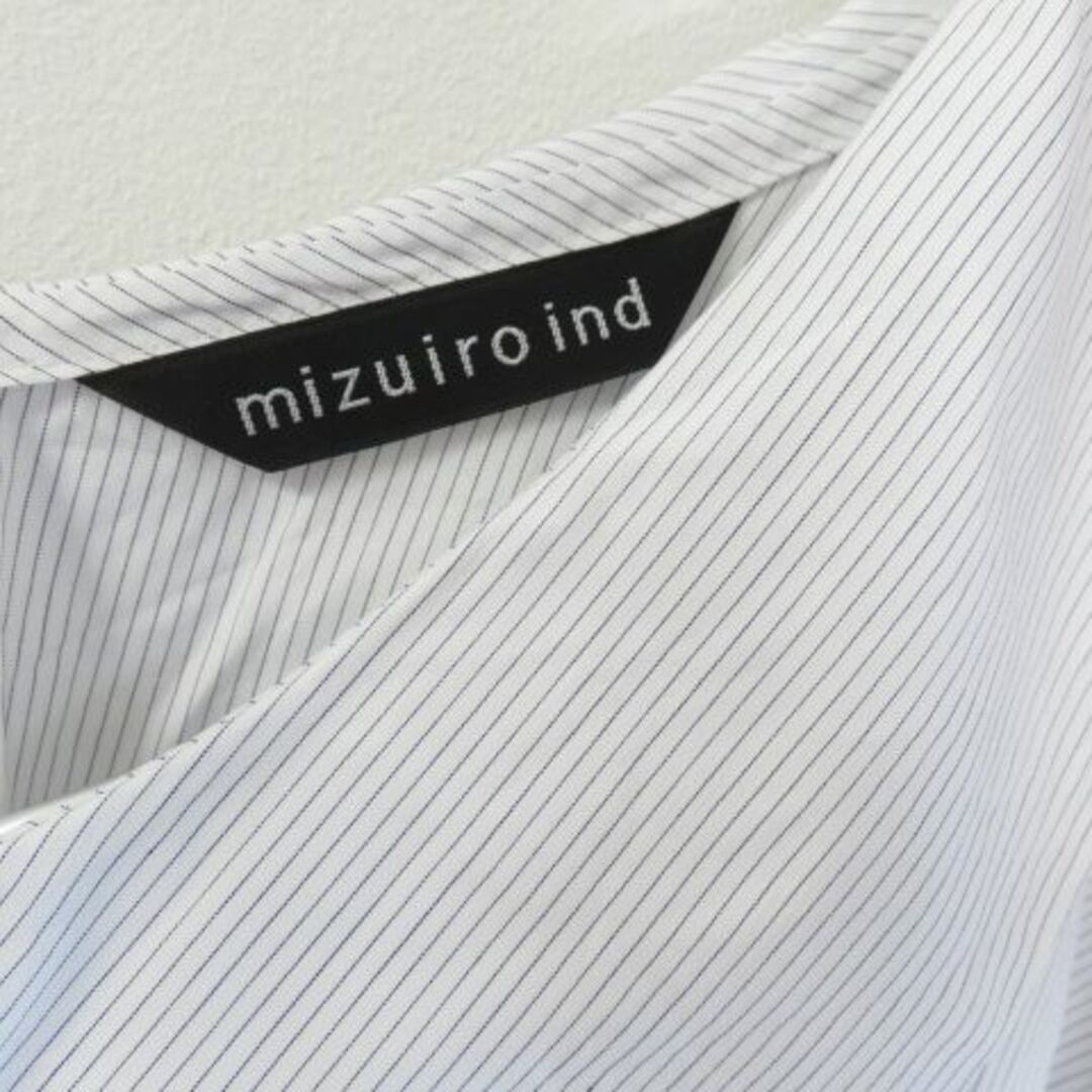 mizuiro ind ミズイロインド　襟付きストライプオーバーサイズ　シャツ
