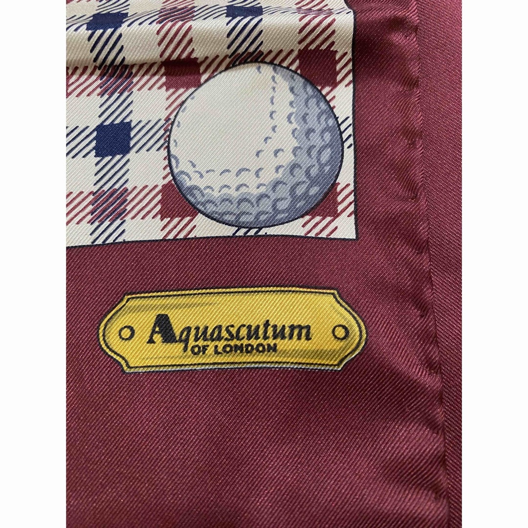 アクアスキュータム　ストール　ゴルフ柄　ヴィンテージ メンズのファッション小物(ストール)の商品写真