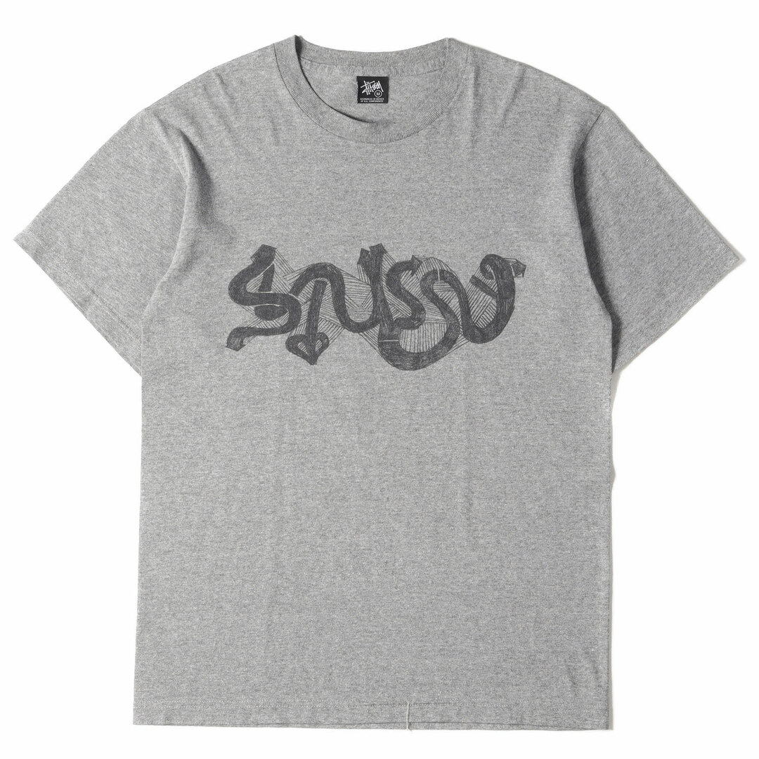 STUSSY ステューシー Tシャツ サイズ:M グラフィック ロゴ クルーネック Tシャツ 00s ヘザーグレー トップス カットソー 半袖 ブランド アーカイブ【メンズ】