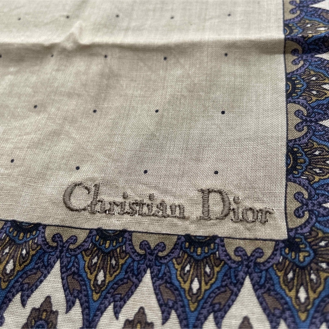 Christian Dior(クリスチャンディオール)のDIOR ディオール ハンカチ ドット ロゴ刺繍 レディースのファッション小物(ハンカチ)の商品写真