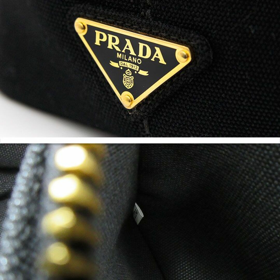 PRADA(プラダ)の美品 プラダ 2way トートバッグ カナパ ブラック ショルダーバッグ 黒 レディースのバッグ(トートバッグ)の商品写真