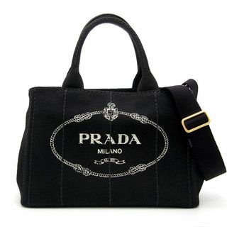 プラダ(PRADA)の美品 プラダ 2way トートバッグ カナパ ブラック ショルダーバッグ 黒(トートバッグ)