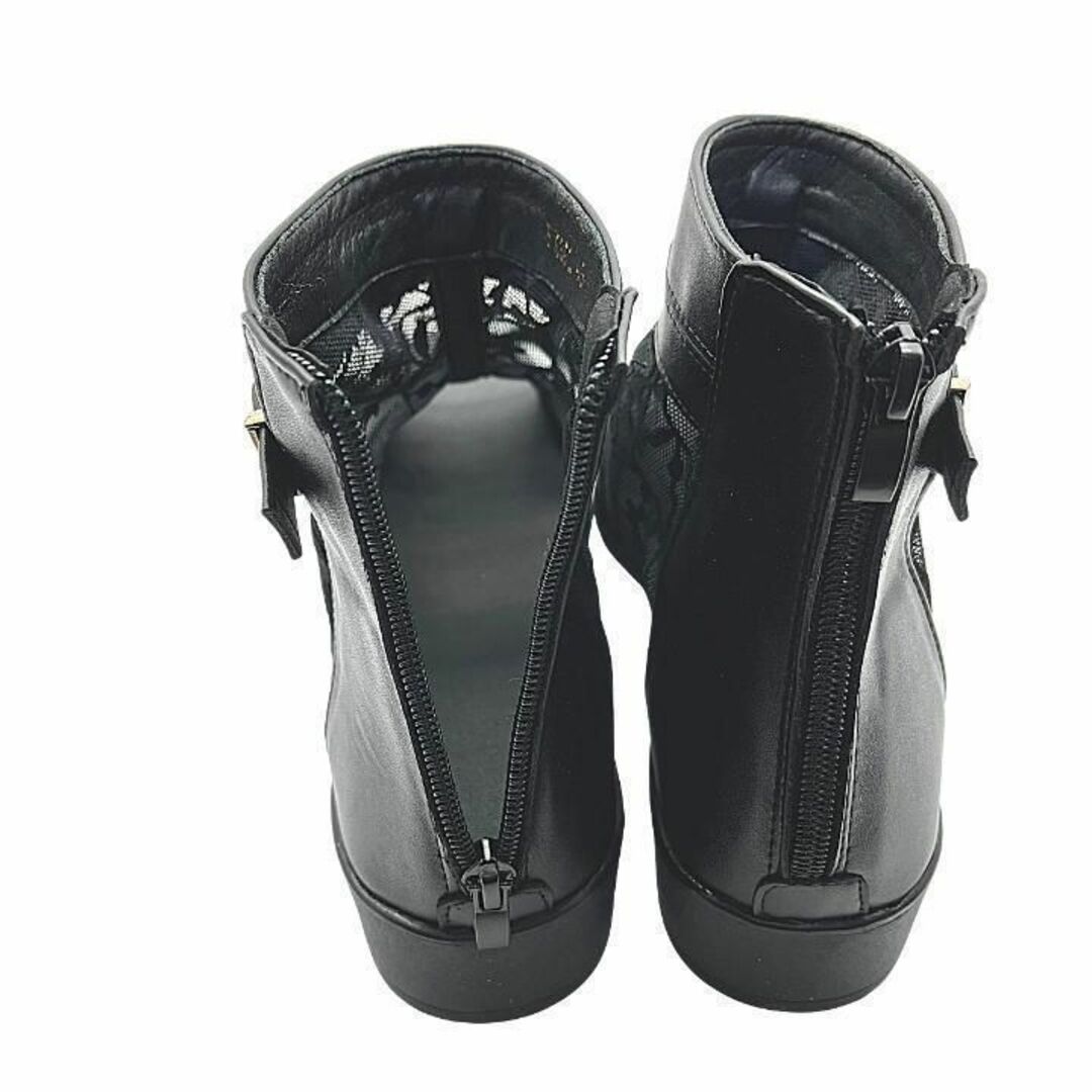 ブーツサンダル　花柄　メッシュ　26.5cm　オープントゥ　ブラック　フラワー レディースの靴/シューズ(ブーツ)の商品写真