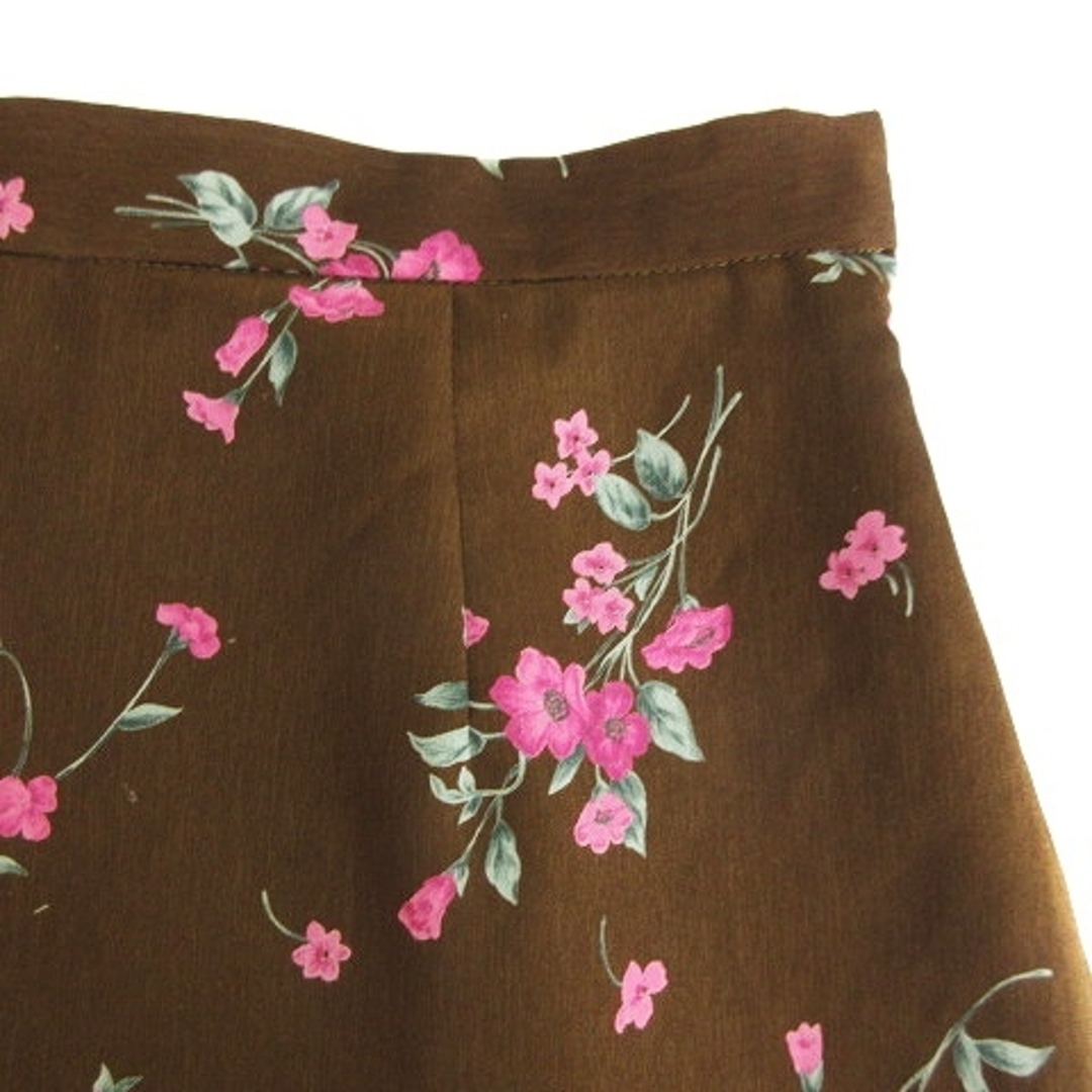 BE RADIANCE(ビーラディエンス)のビーラディエンス スカート フレア ミモレ丈 フィッシュテール 花柄 F 茶 レディースのスカート(ロングスカート)の商品写真