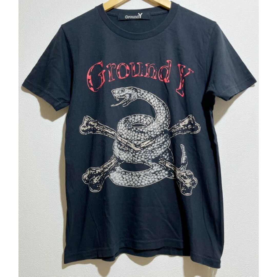 Ground Y（グランド ワイ）ヨウジヤマモト　フロッキー加工　スネークプリント　Tシャツ【007】