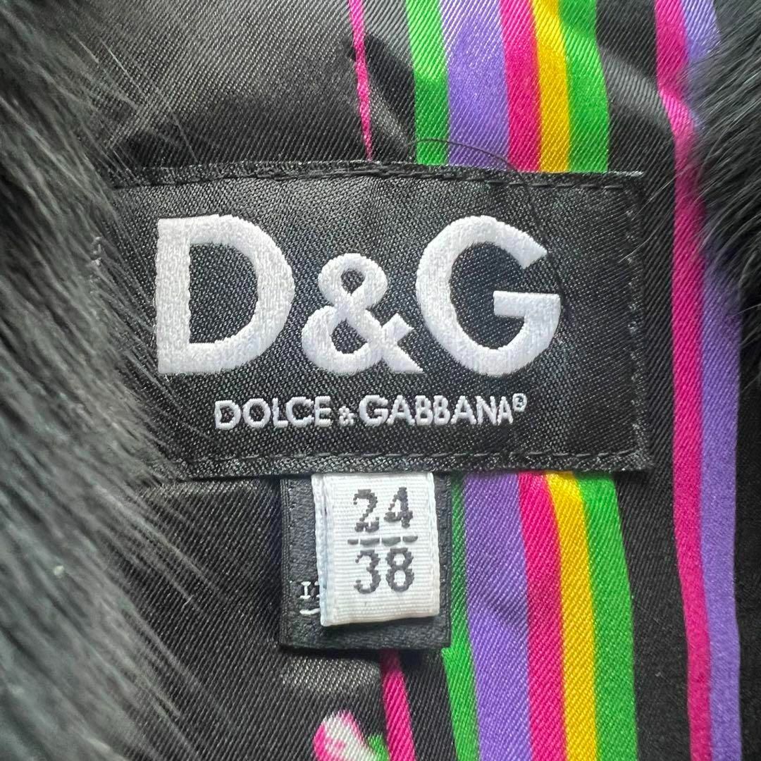 【良品】DOLCE\u0026GABBANA リアルファーロングコート ブラック 38