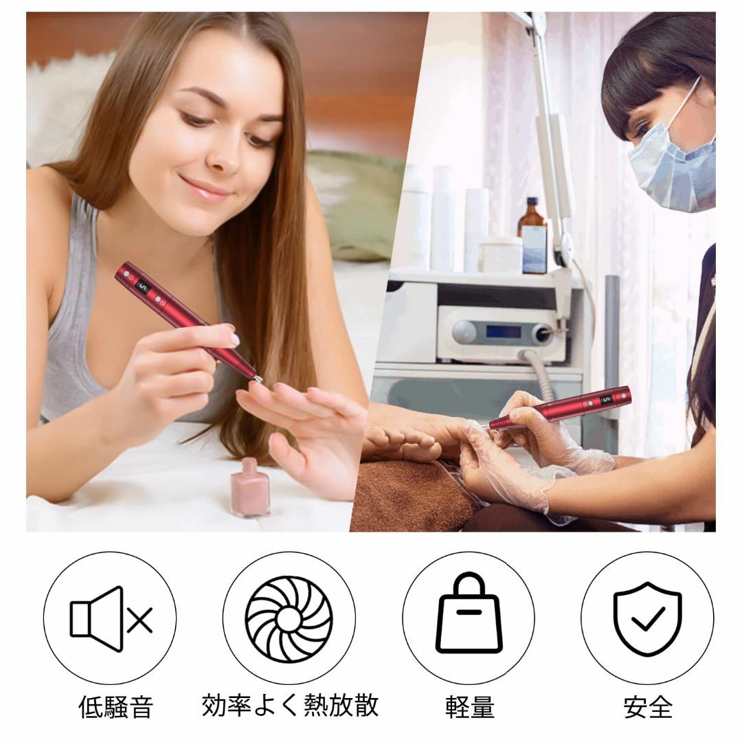 【人気商品】PELCAS電動ネイルマシンキット コードレス 爪やすり爪磨き US