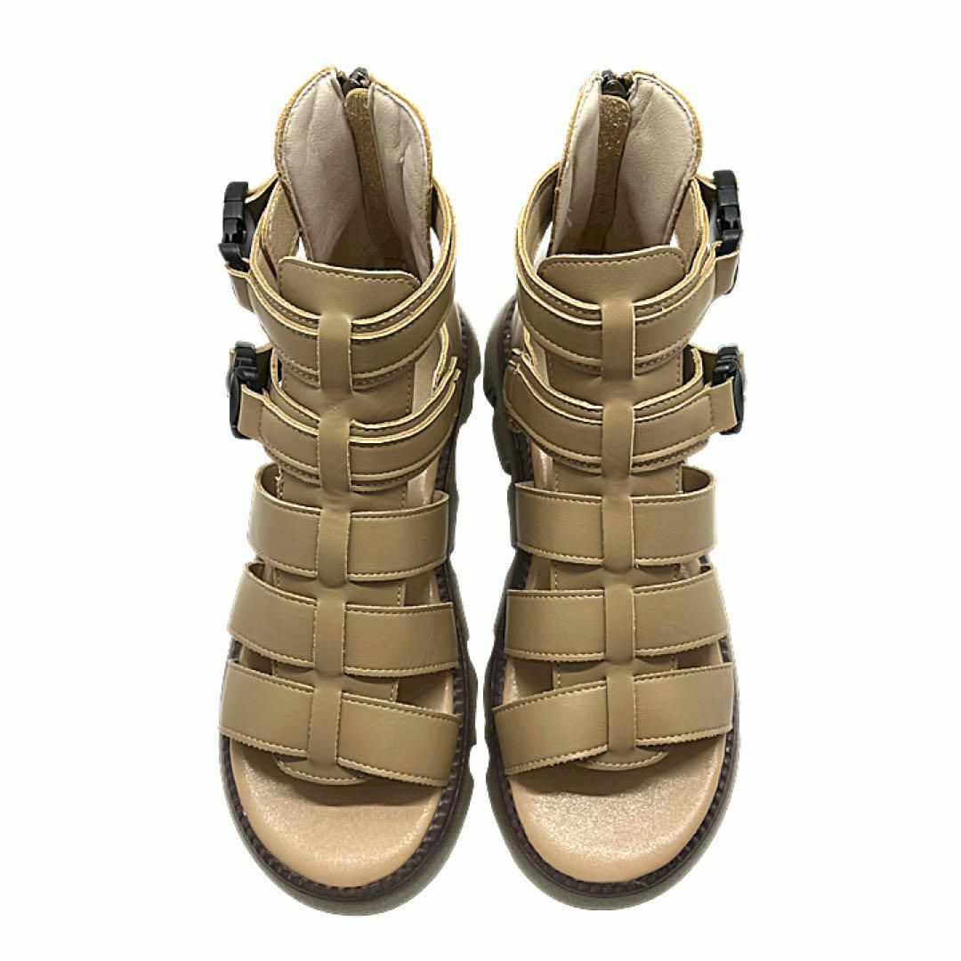グルカサンダル　26ｃｍ　レディース　ベージュ　サイドバックル レディースの靴/シューズ(サンダル)の商品写真