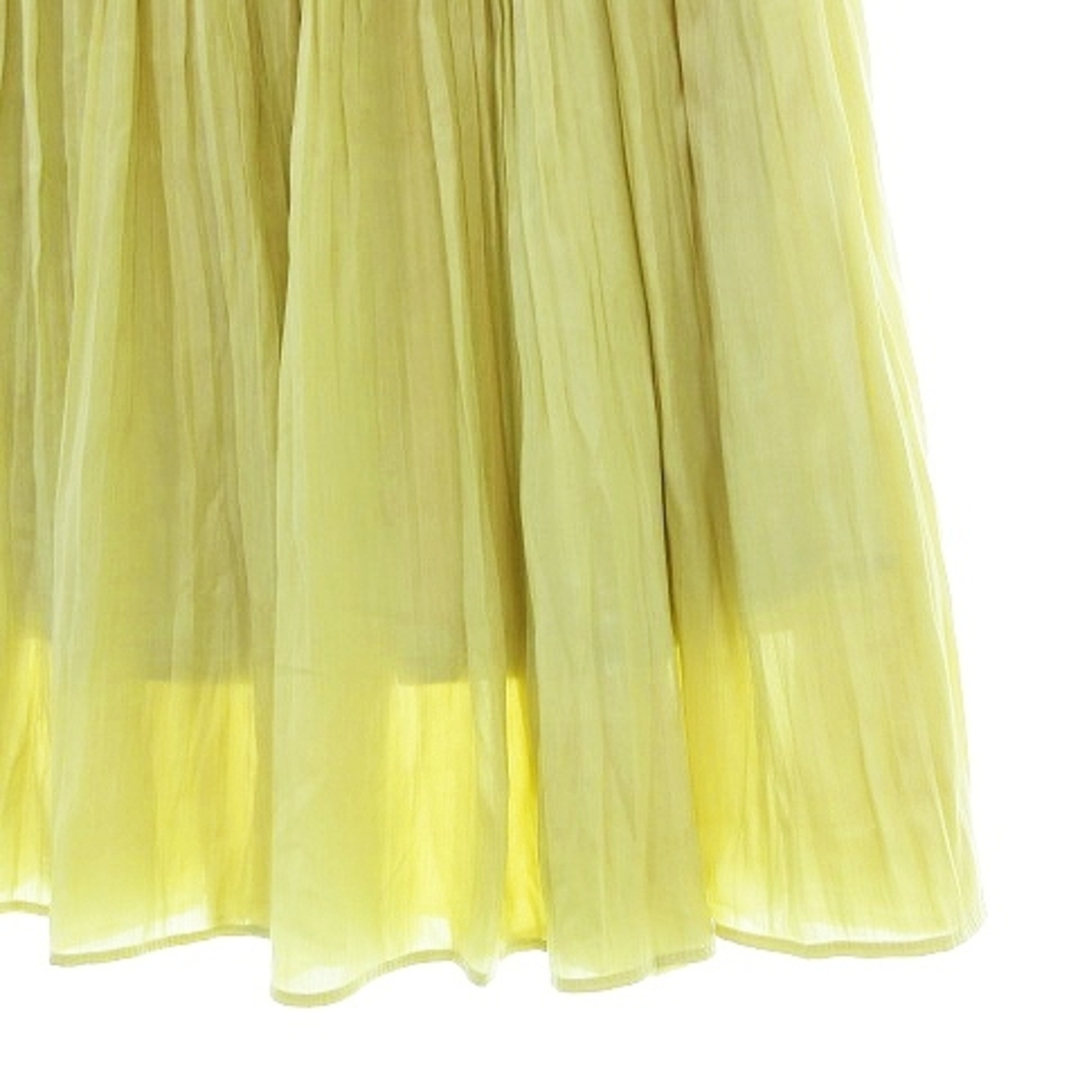 Rope' Picnic(ロペピクニック)のロペピクニック スカート フレア ミモレ丈 プリーツ 薄手 無地 36 黄 レディースのスカート(ロングスカート)の商品写真