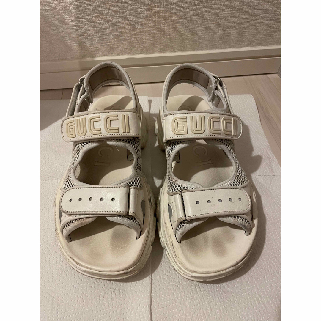 Gucci - GUCCI レザー＆メッシュベルクロサンダルの通販 by bibi's