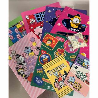 くら寿司 ＢＴ２１　クリアファイル 下敷き メモ帳 チャーム ９点セット(K-POP/アジア)