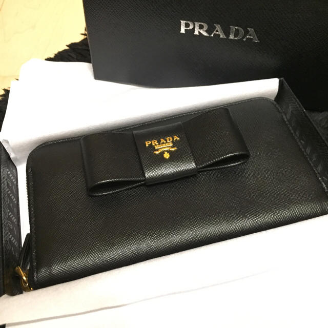 PRADA - PRADA プラダ サフィアーノ リボン長財布