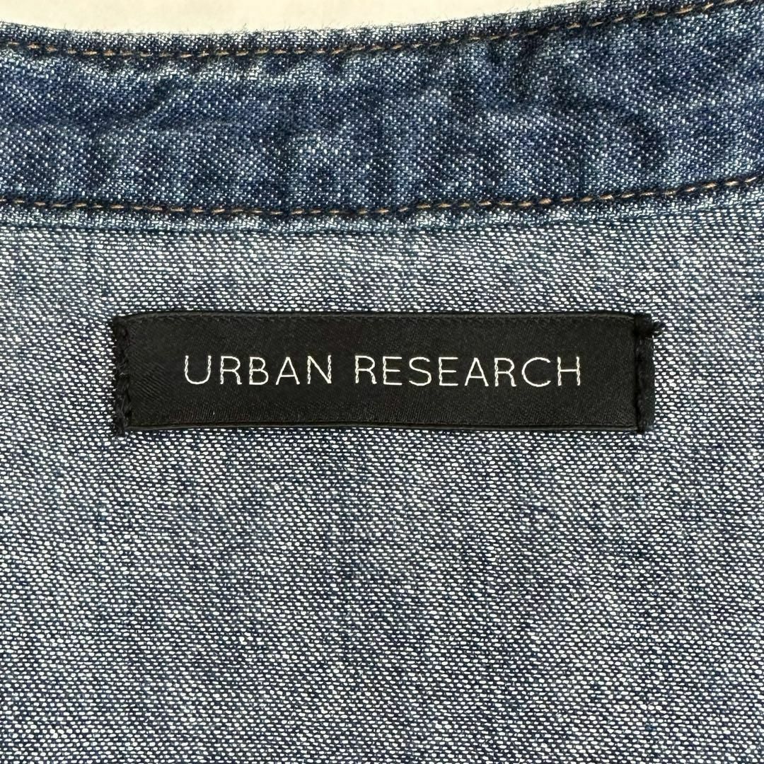 URBAN RESEARCH DOORS(アーバンリサーチドアーズ)の美品 アーバンリサーチ デニムオーバーシャツワンピース インディゴ ブルー F レディースのワンピース(ロングワンピース/マキシワンピース)の商品写真