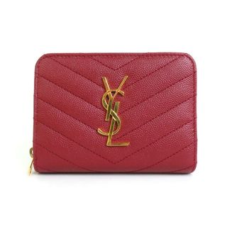 サンローラン(Saint Laurent)のサンローラン SAINT LAURENT 二つ折り財布 レザー レッド レディース 403723 送料無料【中古】 h29543a(財布)