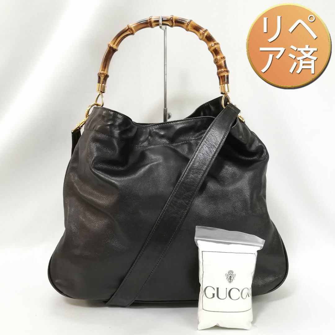【美品級/リペア】GUCCI(グッチ)バンブーライン 2way 本革 男女兼用 | フリマアプリ ラクマ