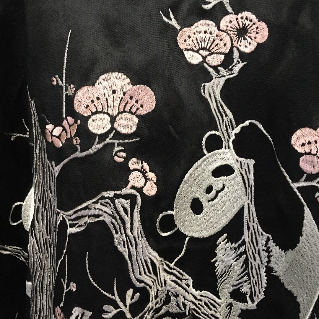 【激レア】花旅楽団 リバーシブル パンダ 桜 刺繍柄  ユニセックス 最強可愛