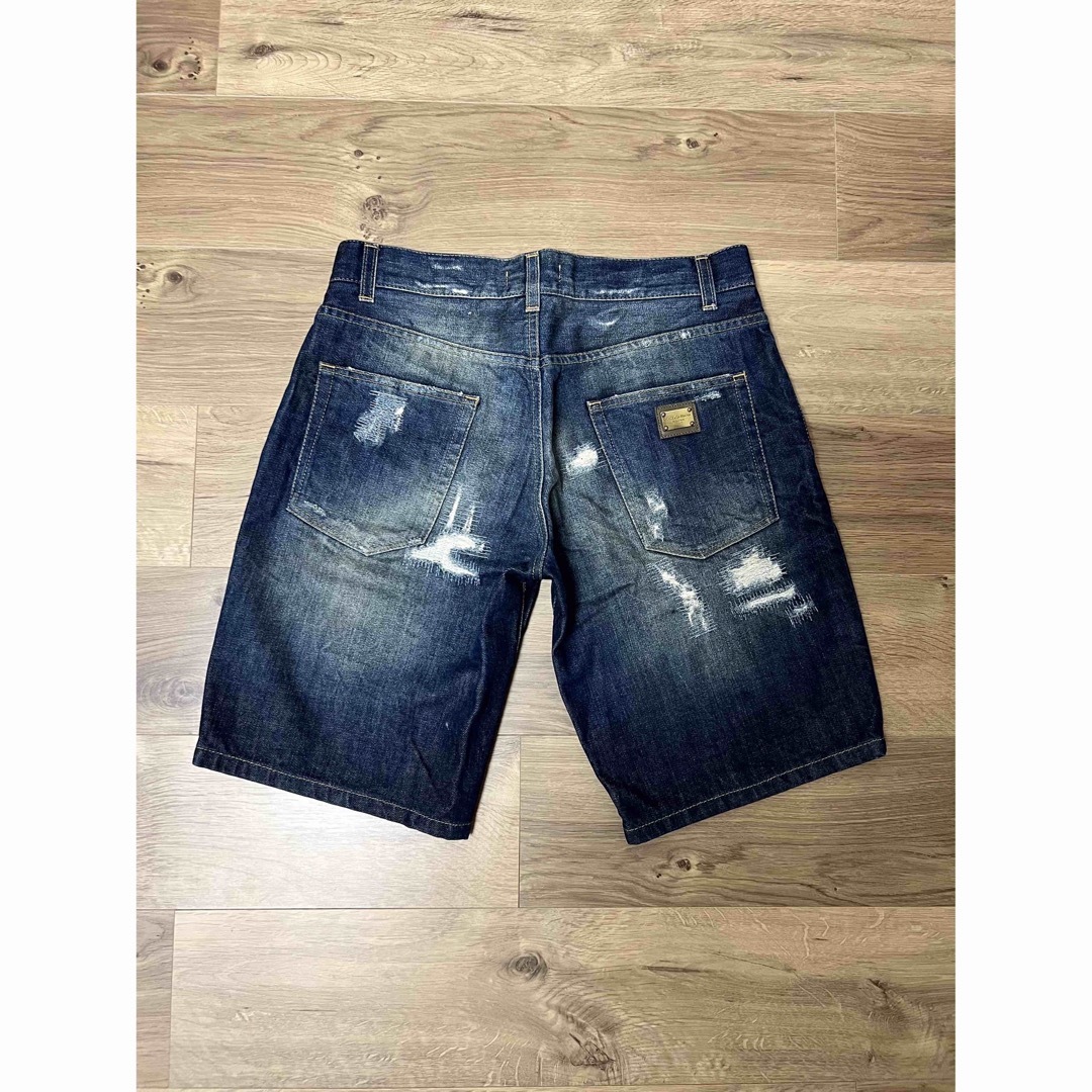 DOLCE&GABBANA ロゴプレート付き ハーフ デニム パンツ-s.bawaseq.com