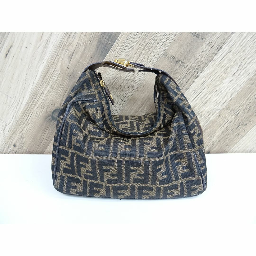 K博006/ FENDI ズッカ キャンバス レザー バニティバッグ K博006/ FENDI ズッカ キャンバス レザー バニティバッグ