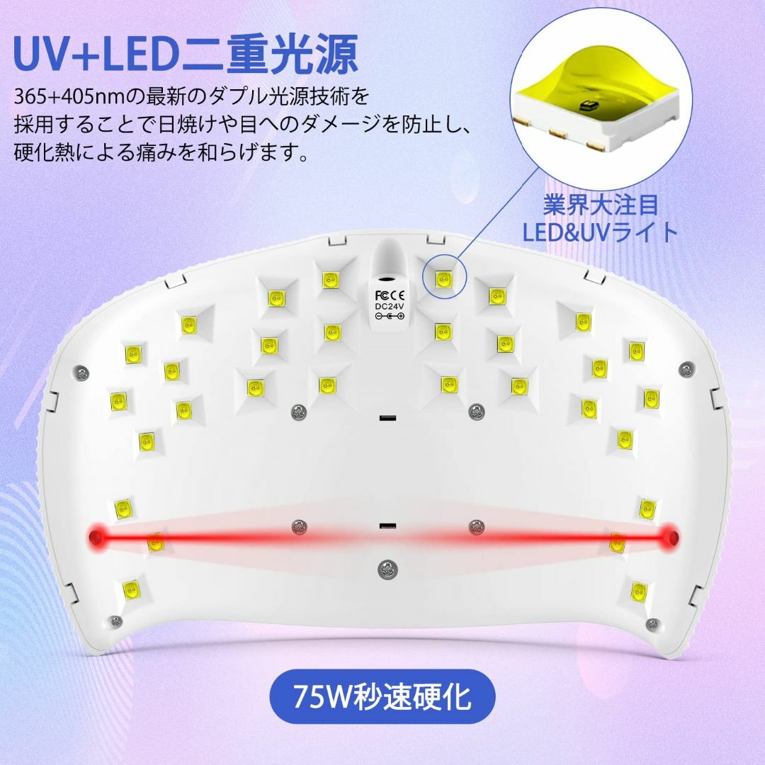 NAILGIRLS LED & UV ネイルライト 75W ジェルネイル用ライトの通販 by