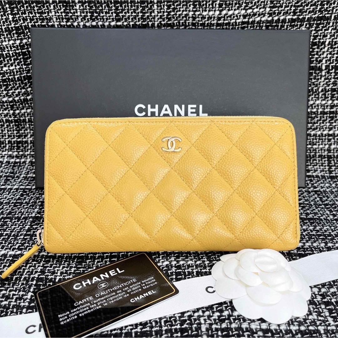 CHANEL(シャネル)のCHANEL マトラッセ　キャビアスキン　イエロー　ラウンドファスナー　長財布 メンズのファッション小物(長財布)の商品写真