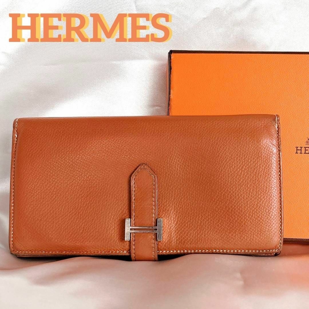 即入歓迎‼️ 希少　HERMES エルメス  べアン　ゴールド　長財布