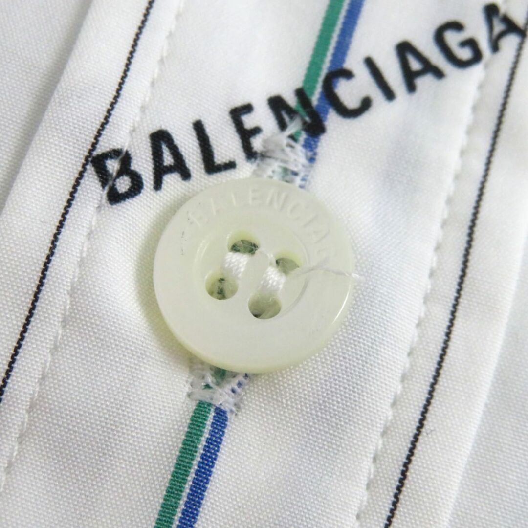 美品 鑑定済】BALENCIAGA ロゴ ホワイト シャツ メンズ 長袖 L-