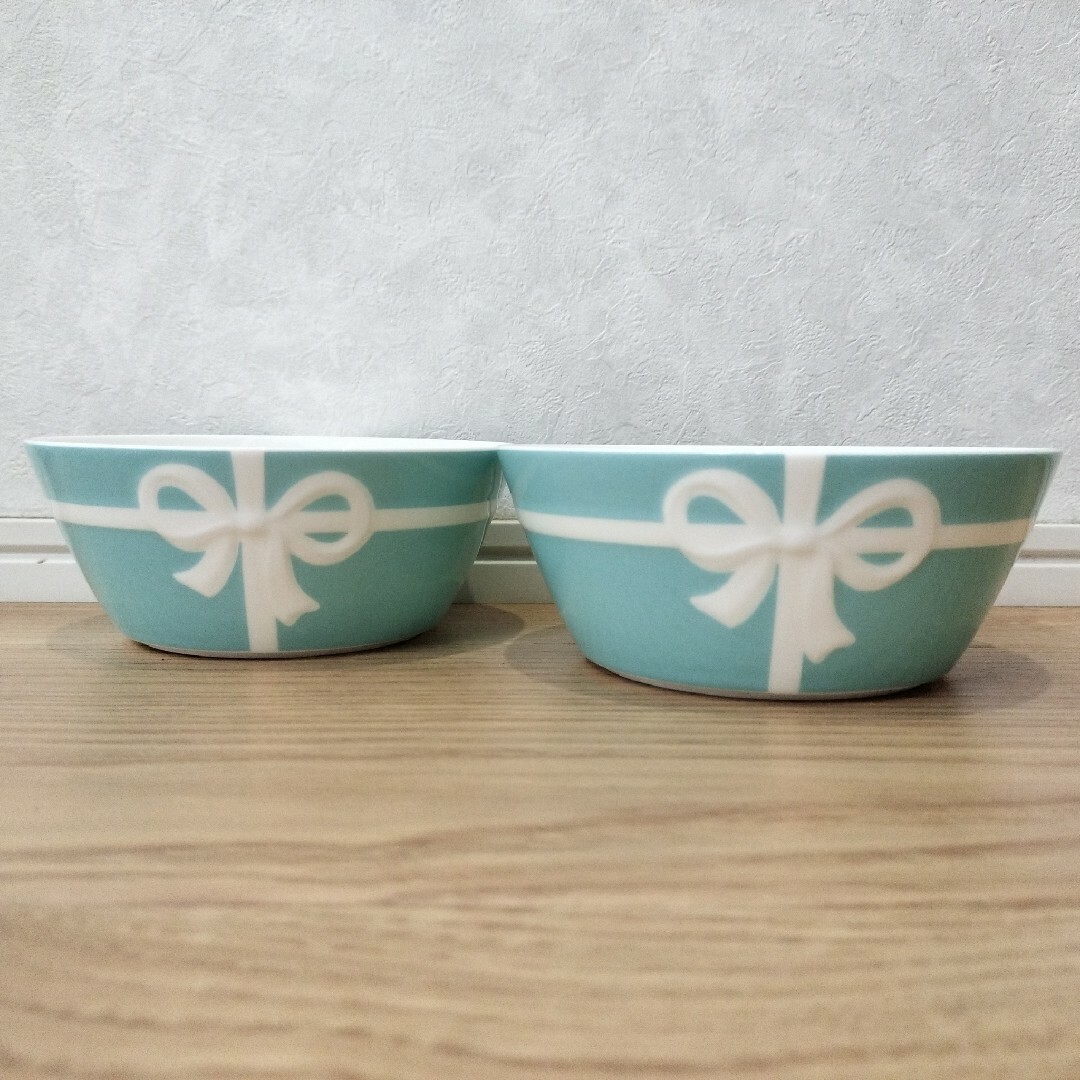 TIFFANY&Co ティファニー ブルーボックス ボウル ペア リボン 2枚 - 食器