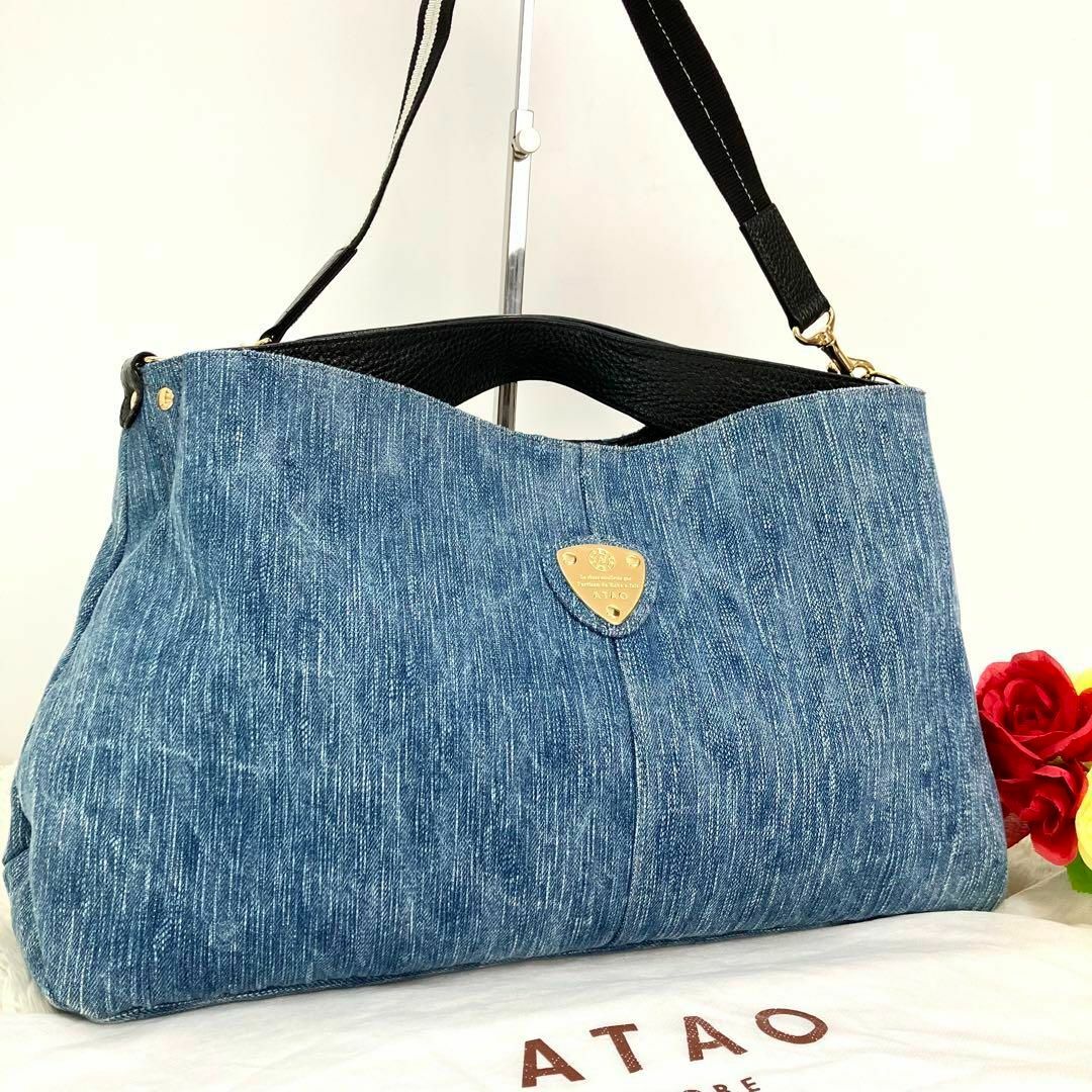 ATAO - 美品 アタオ エルヴィ デニム ショルダーバッグ 2WAY 保存袋