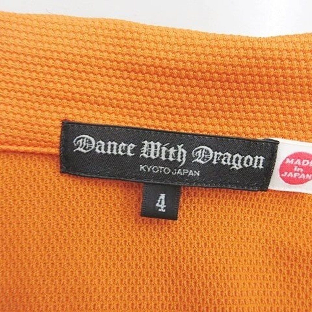 ダンスウィズドラゴン シャツ 半袖 ロゴ 文字 プリント オレンジ イエロー 4 2