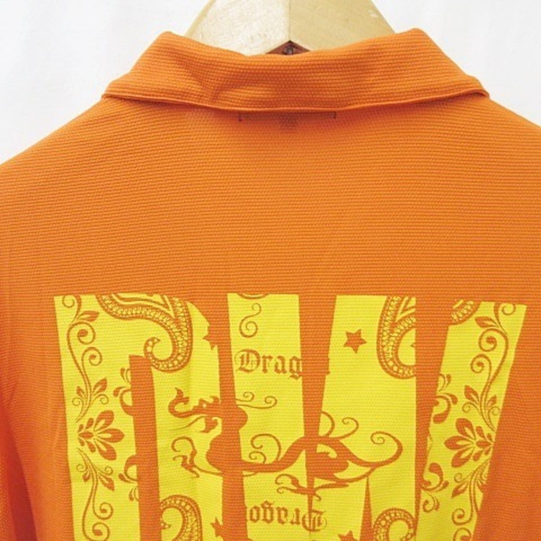 ダンスウィズドラゴン シャツ 半袖 ロゴ 文字 プリント オレンジ イエロー 4 5