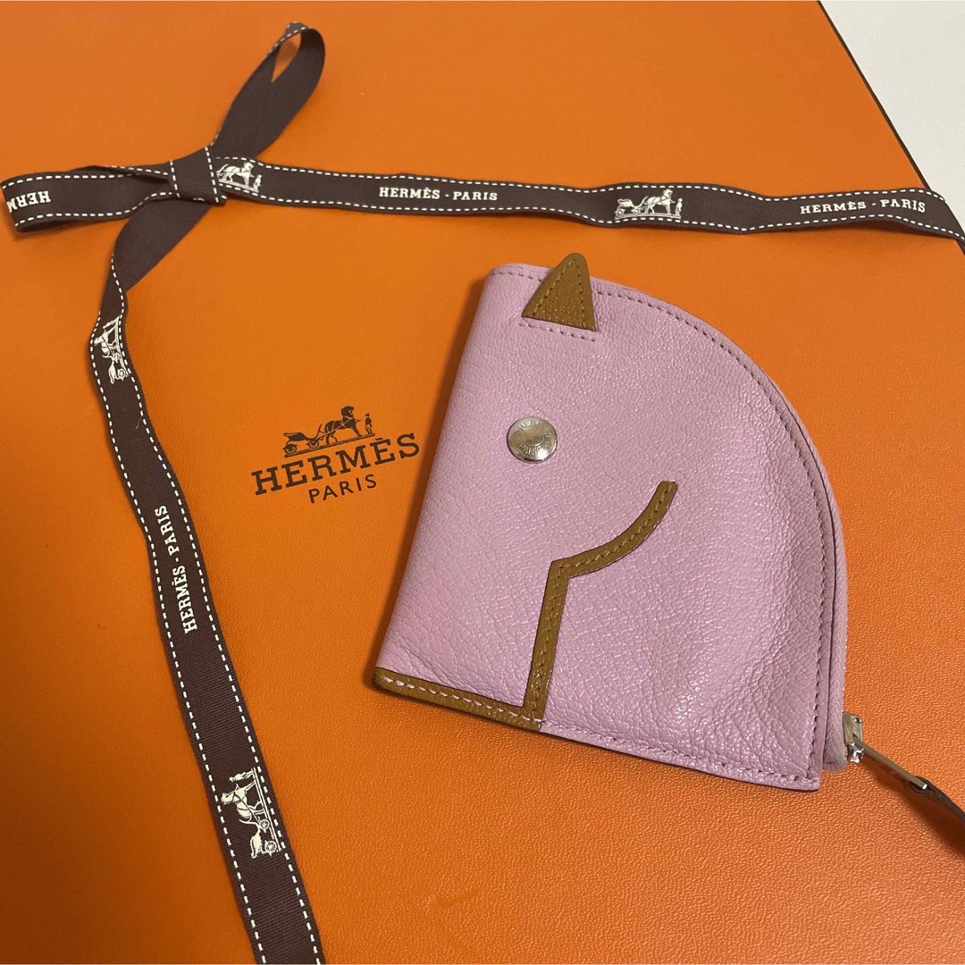 HERMES - ★美品　HERMES　エルメス　パドック コインカードケース　ピンク　財布　馬