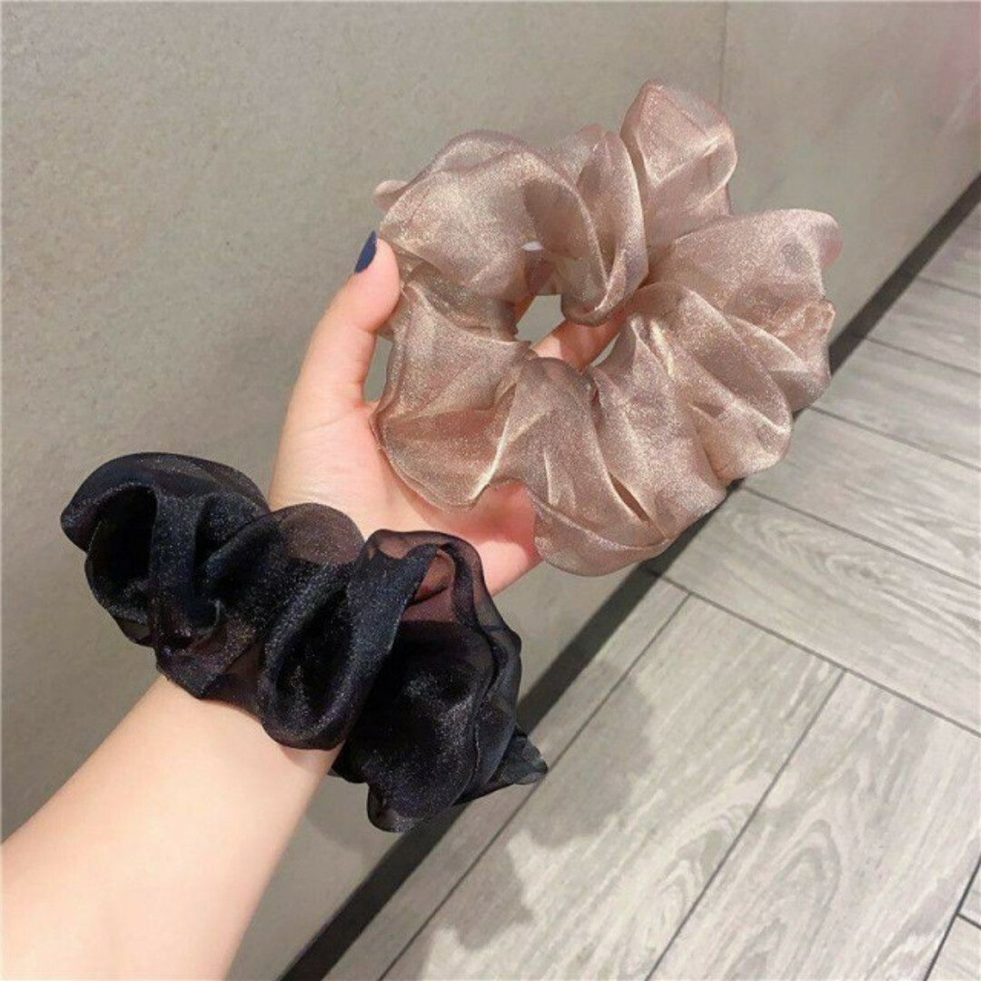 2個セット ビッグシュシュ ブラック グレー ヘアアクセサリー 髪留め パステルの通販 by いよなっち 2個セット ビッグシュシュ ブラック グレー ヘアアクセサリー 髪留め パステル