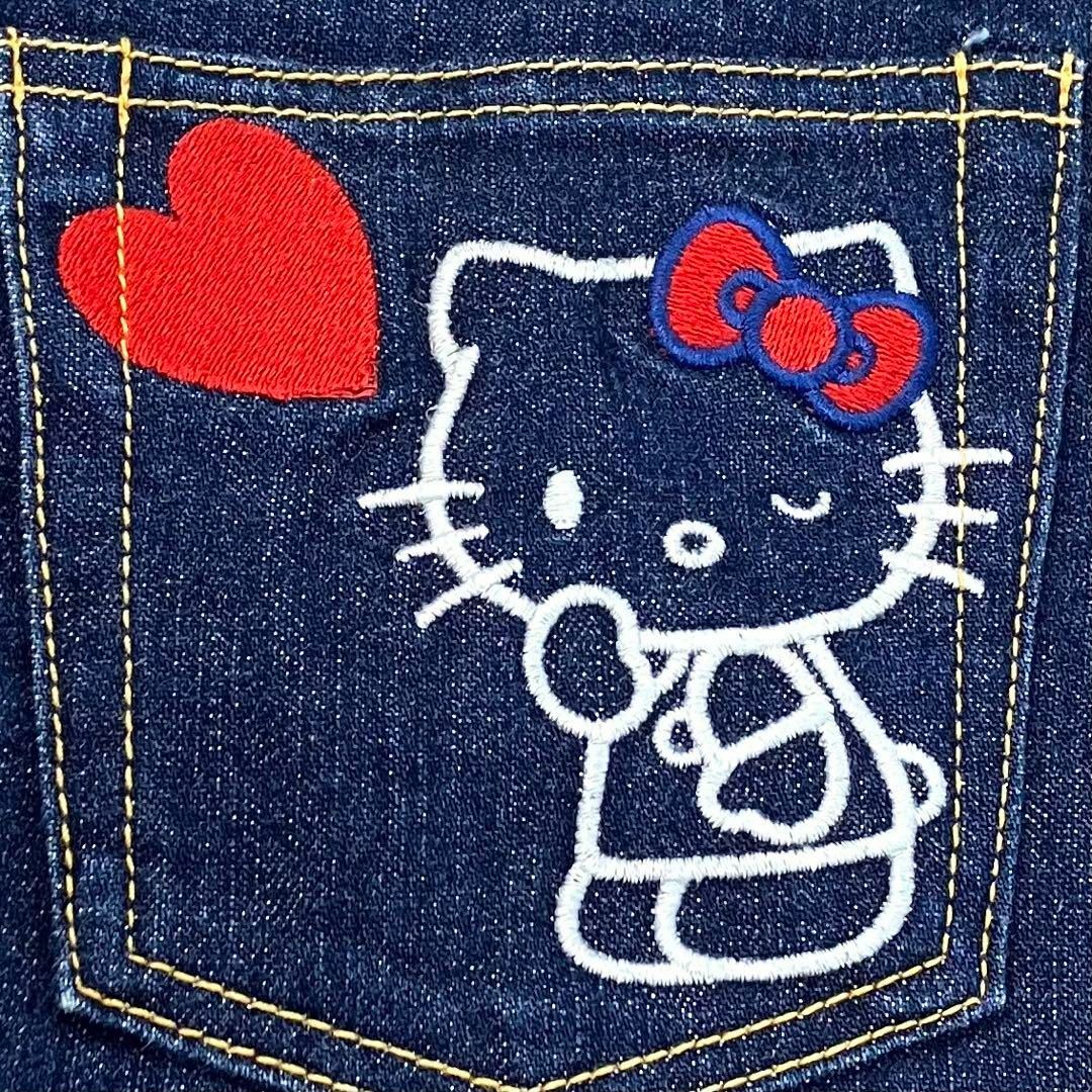 EVISU×HELLO KITTY デニム クロップドパンツ カモメ 刺繍 EVISU×HELLO KITTY デニム クロップドパンツ カモメ 刺繍