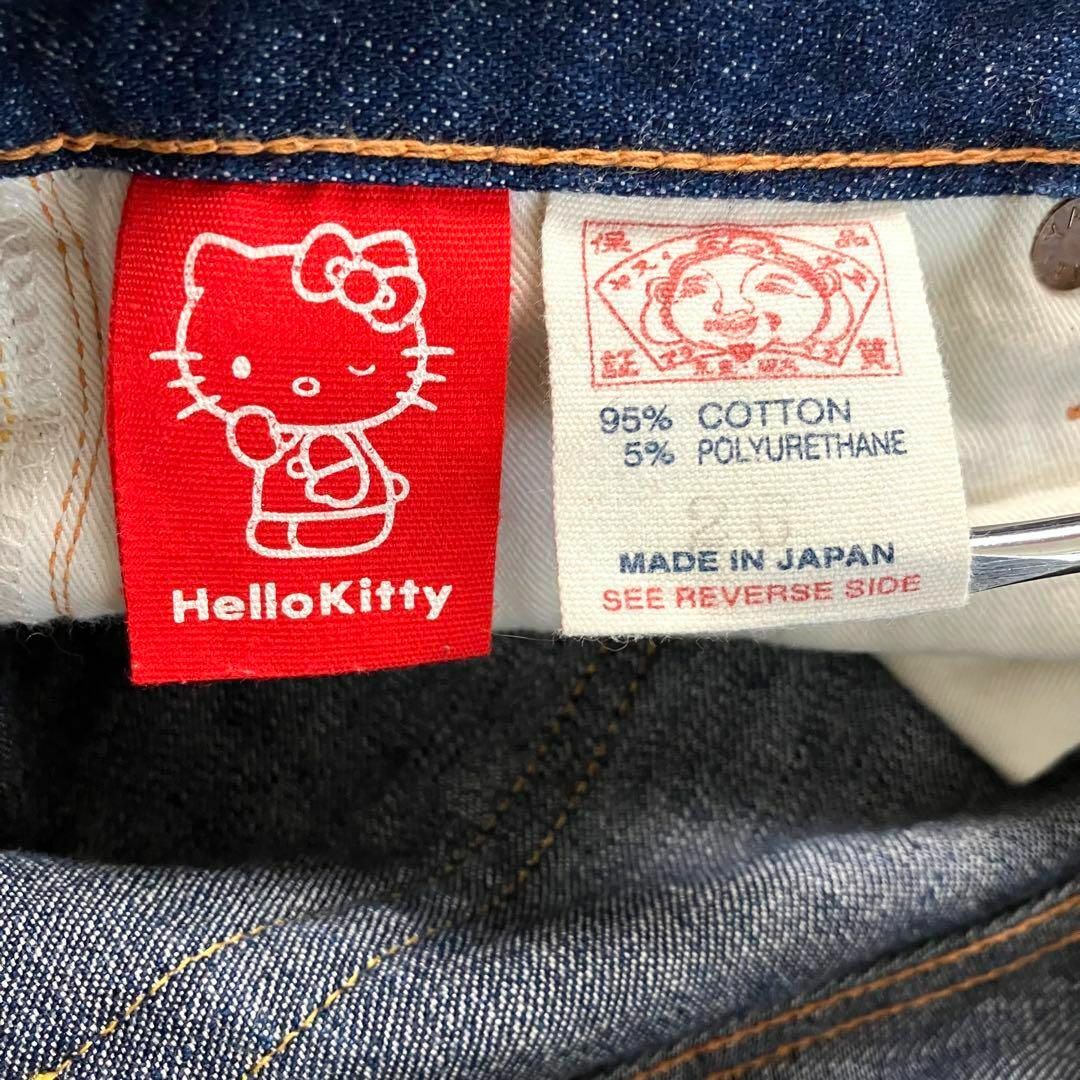 EVISU×HELLO KITTY デニム クロップドパンツ カモメ 刺繍 EVISU×HELLO KITTY デニム クロップドパンツ カモメ 刺繍