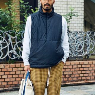 SO nakameguro HALF ZIP PADDING VESTの通販｜ラクマ