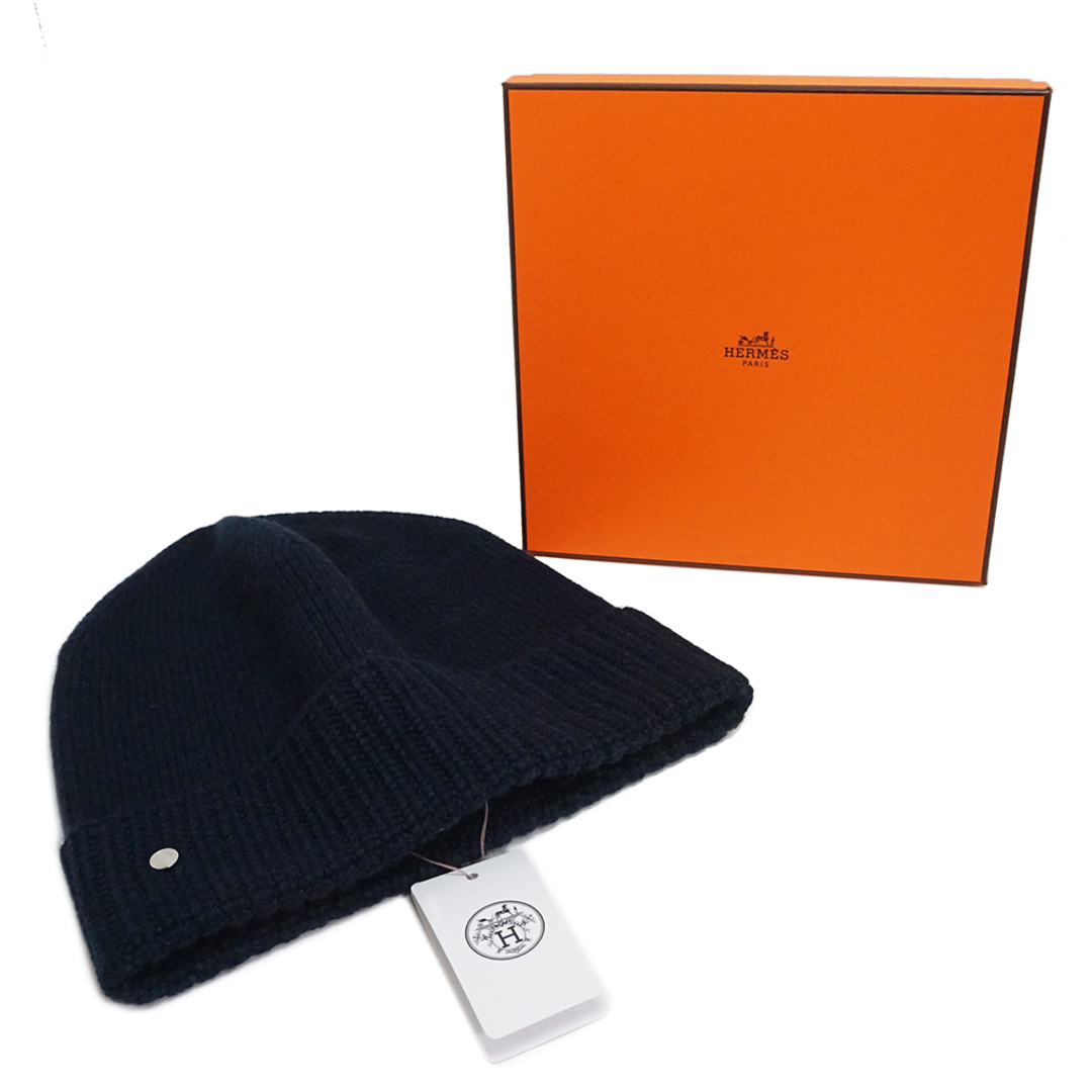 HERMÈS ニット帽 カシミヤ100%sizeLブラック-www.ecosea.do