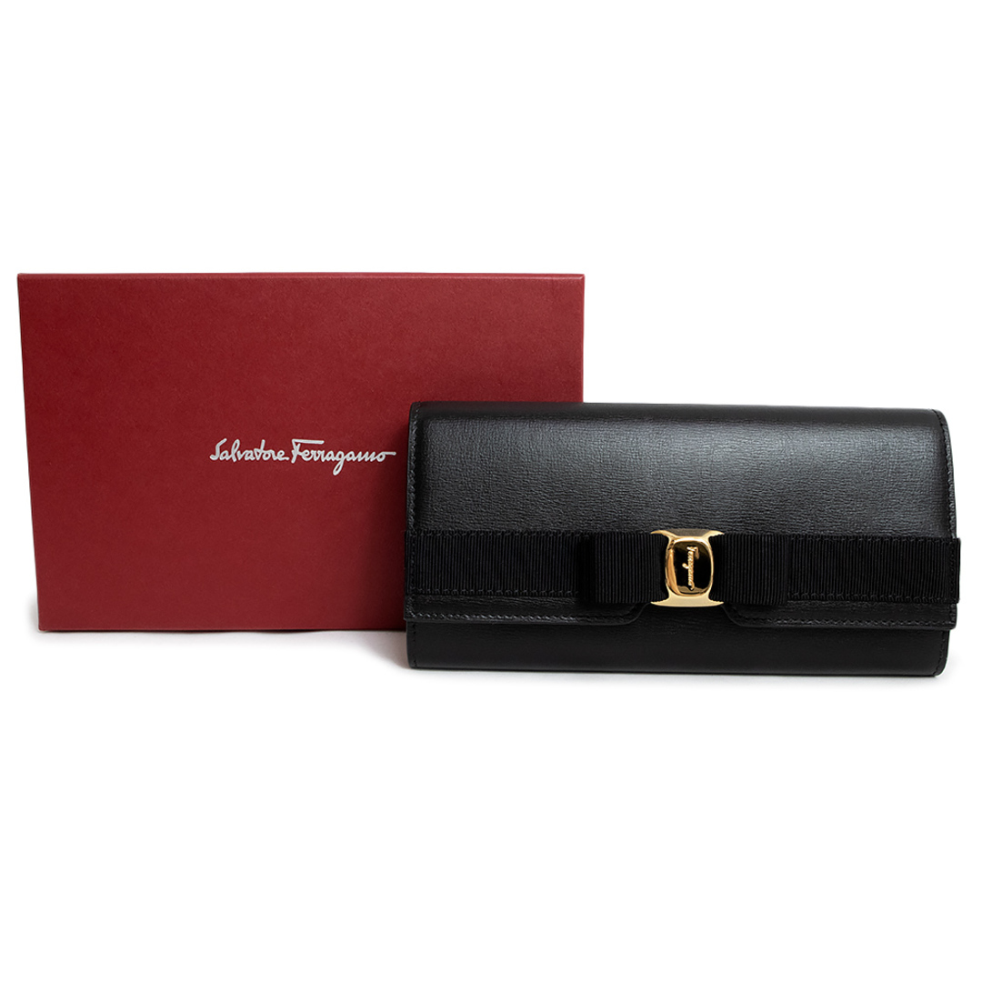 ✨未使用に近い✨　Ferragamo ミニ財布　ヴァラリボン　ラウンド　折り財布