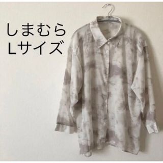 シマムラ(しまむら)のしまむら　白　ホワイト　グレーシアー　シースルー　シャツ　ブラウス　長袖　美品(シャツ/ブラウス(長袖/七分))