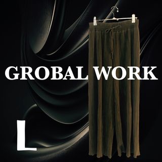 グローバルワーク(GLOBAL WORK)のGROBAL WORK  L size  ゴールドグリーン(カジュアルパンツ)