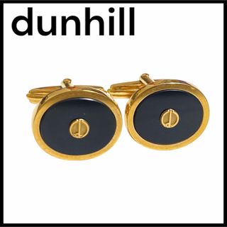 【英国王室御用達】Dunhill ラウンド型 ゴールド×シルバー色 カフリンクス