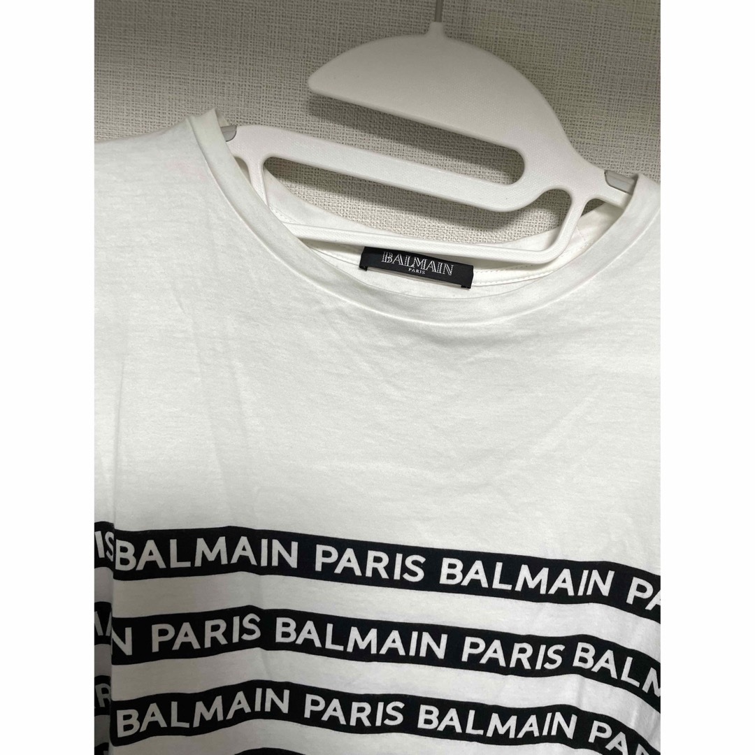 BALMAIN(バルマン)のBALMAIN バルマン ロゴ ボーダー Tシャツ レディースのトップス(Tシャツ(半袖/袖なし))の商品写真