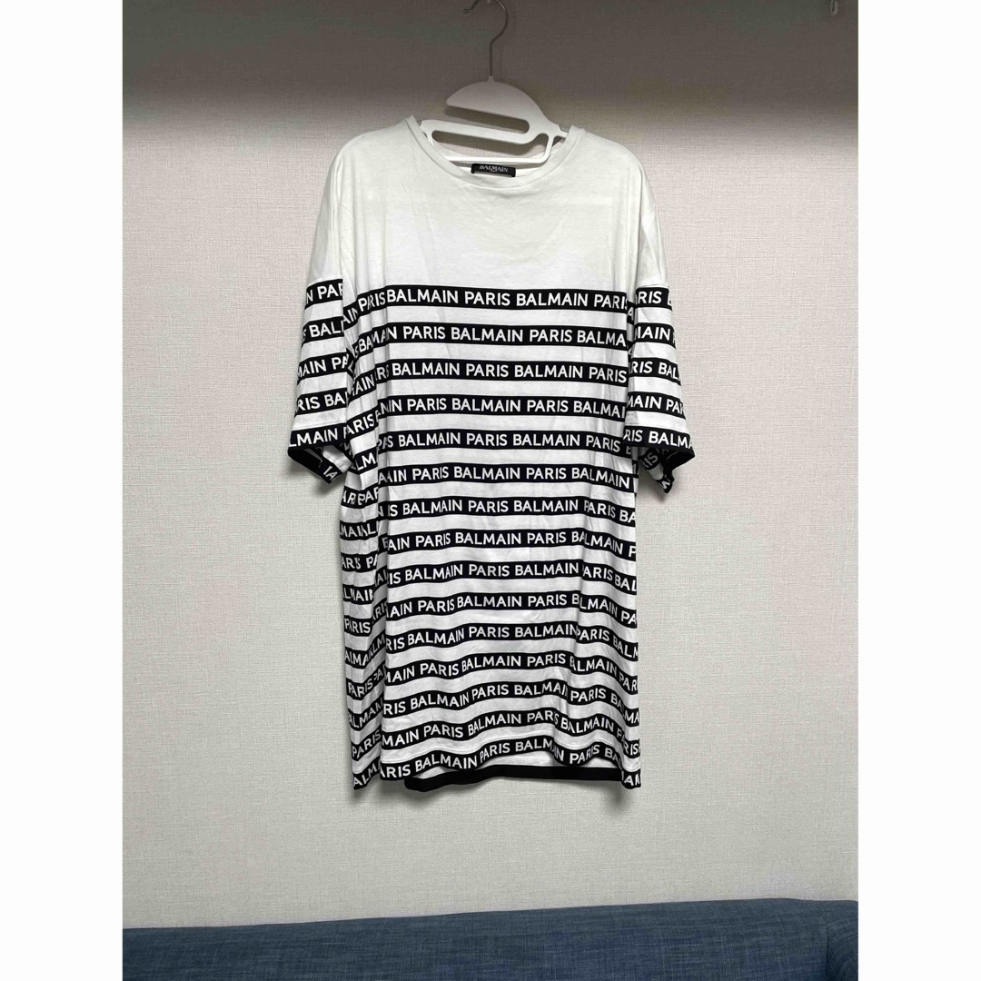 BALMAIN(バルマン)のBALMAIN バルマン ロゴ ボーダー Tシャツ レディースのトップス(Tシャツ(半袖/袖なし))の商品写真