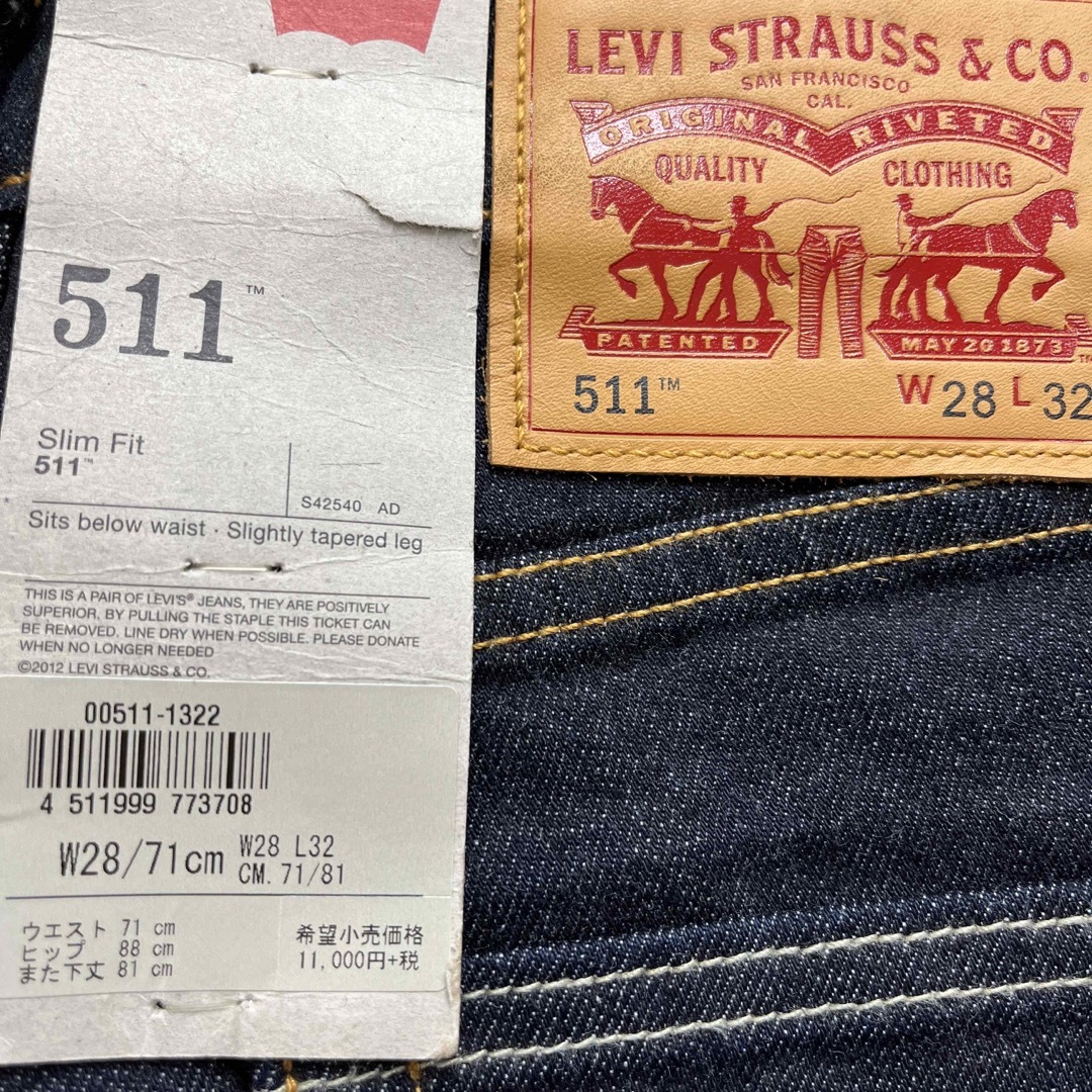 Levi's(リーバイス)の新品★Levi's 511 slim fit   W28 L32 メンズのパンツ(デニム/ジーンズ)の商品写真